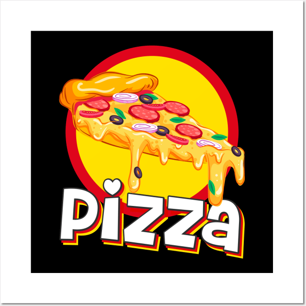 Pizza Cheesy Slice Delicious Wall Art by Easy Life